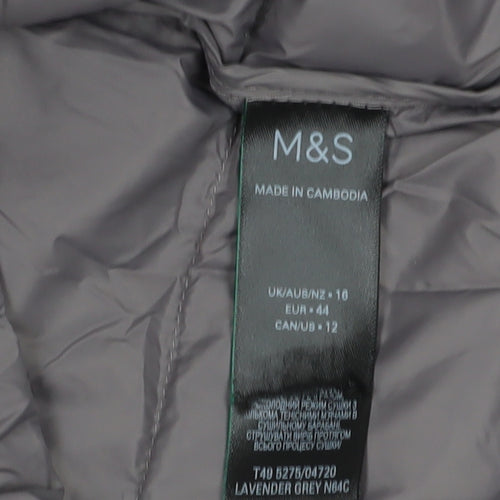 Marks and Spencer Women's Grey Puffer Jacket Size 10