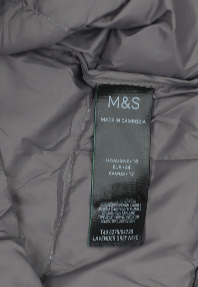 Marks and Spencer Women's Grey Puffer Jacket Size 10