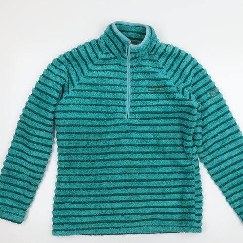 Craghoppers Women's Green Striped Pullover Sweatshirt Size 10