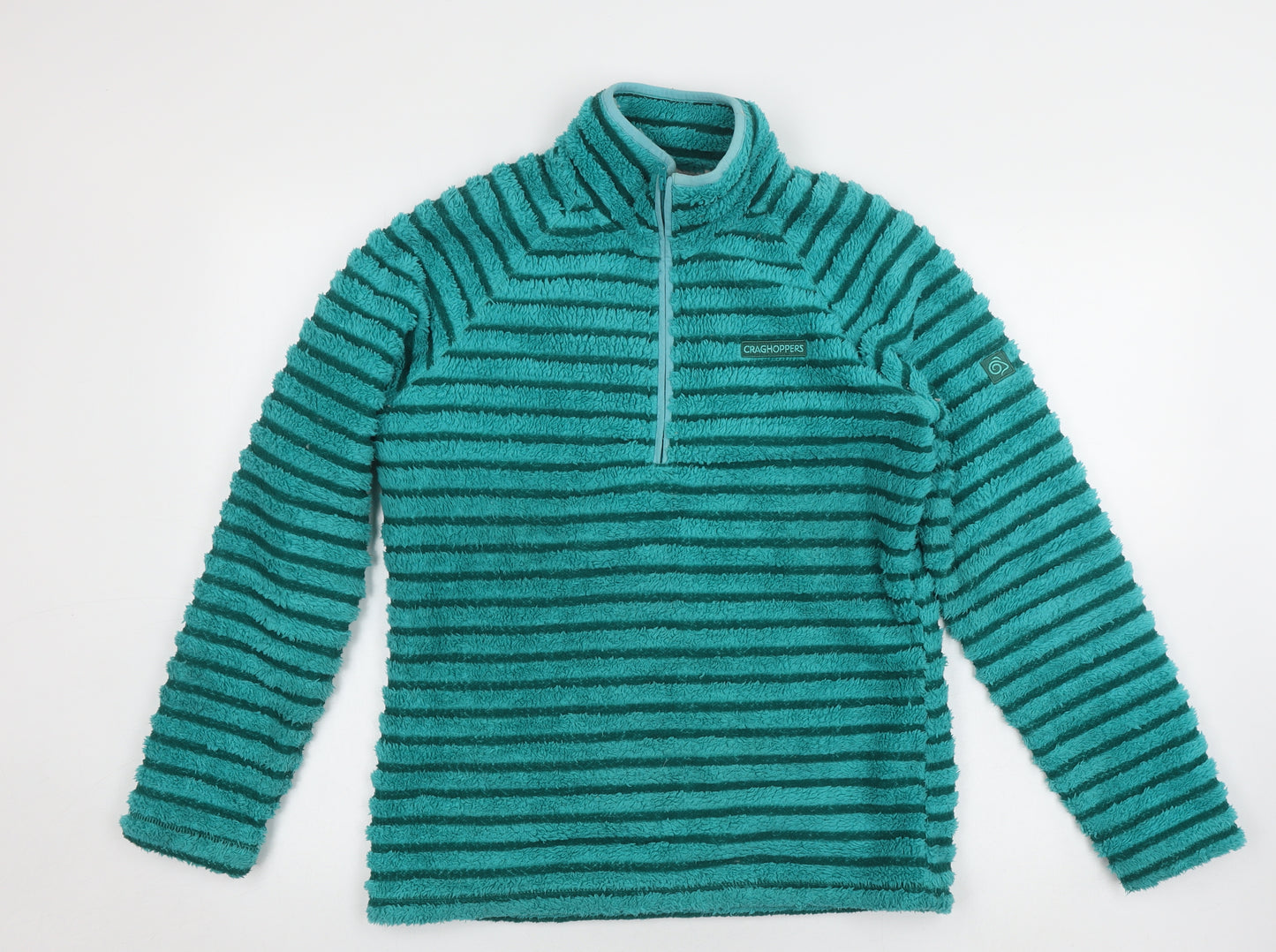 Craghoppers Women's Green Striped Pullover Sweatshirt Size 10