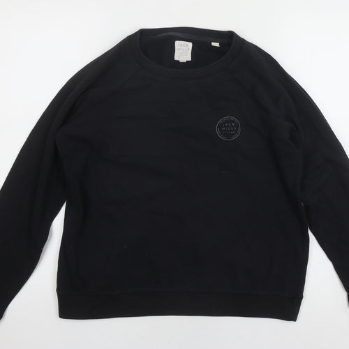 Jack Wills Women's Black Pullover Sweatshirt UK 8