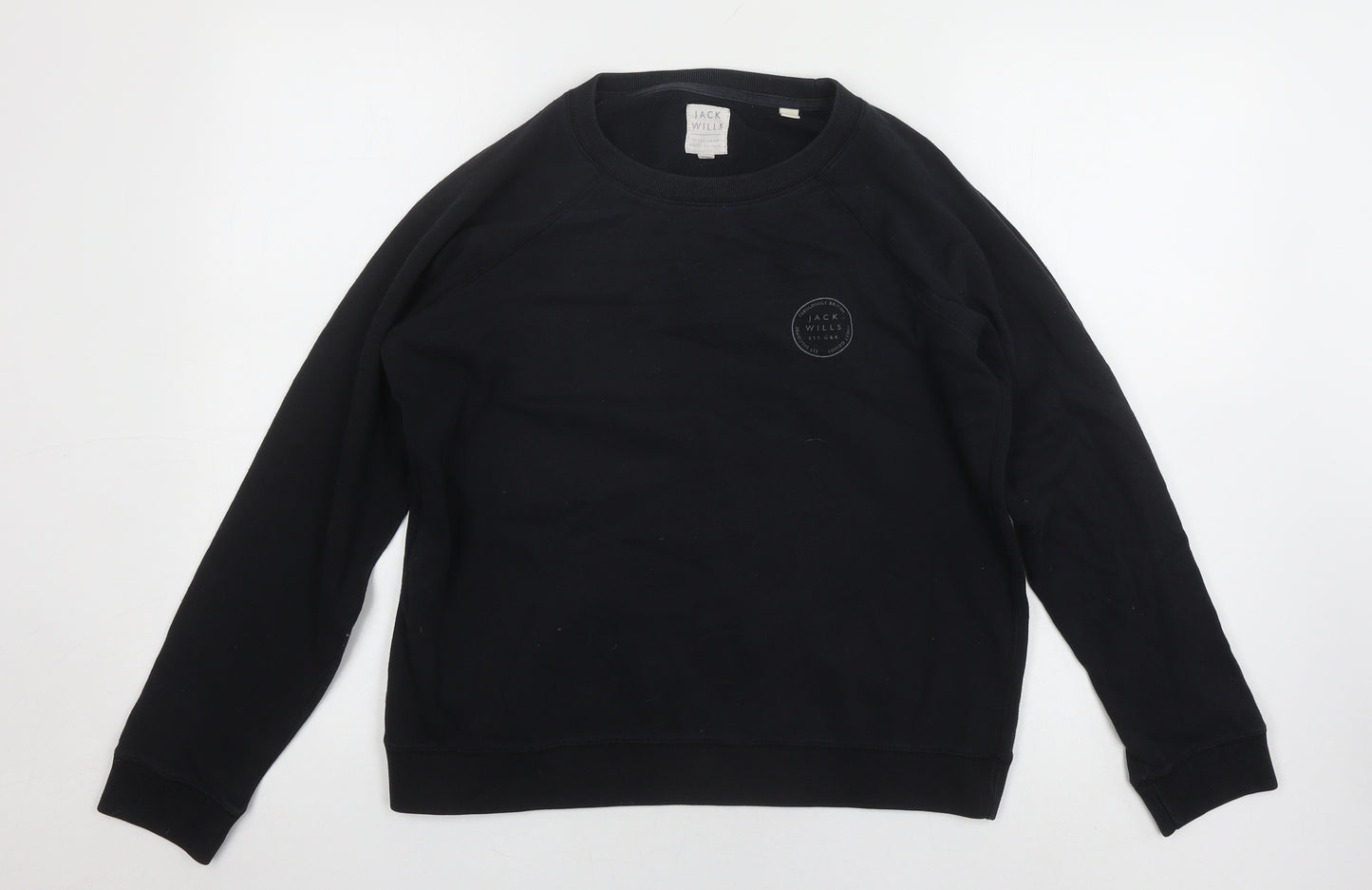 Jack Wills Women's Black Pullover Sweatshirt UK 8