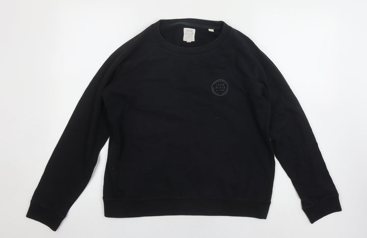 Jack Wills Women's Black Pullover Sweatshirt UK 8