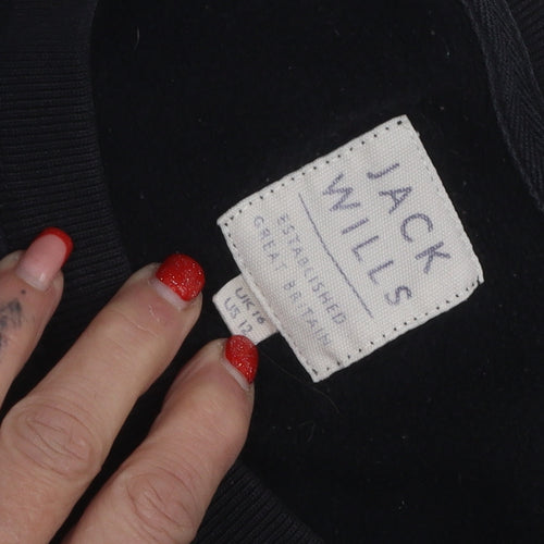 Jack Wills Women's Black Pullover Sweatshirt UK 8