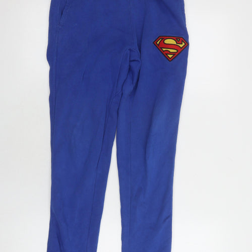 Gap Teens Blue Superman Joggers, Size 14, Cotton Blend, Casual
