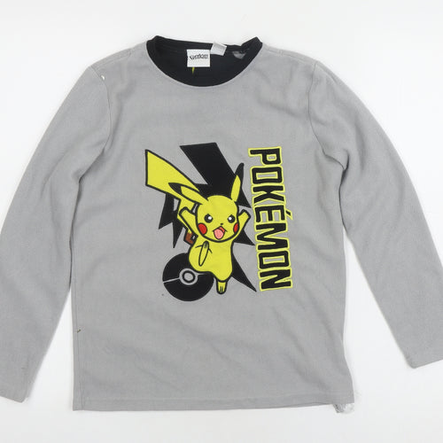 Boys Pokémon Grey Sweatshirt Pullover 10-11 Years Fleece