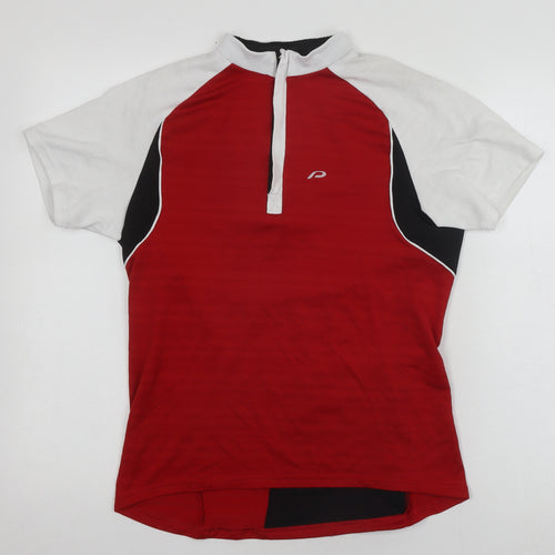 Protective Cycling Polo Unisex Red/Black UK 12 Jersey