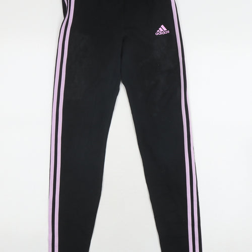 Adidas Girls Black Track Pants L Regular Fit Activewear