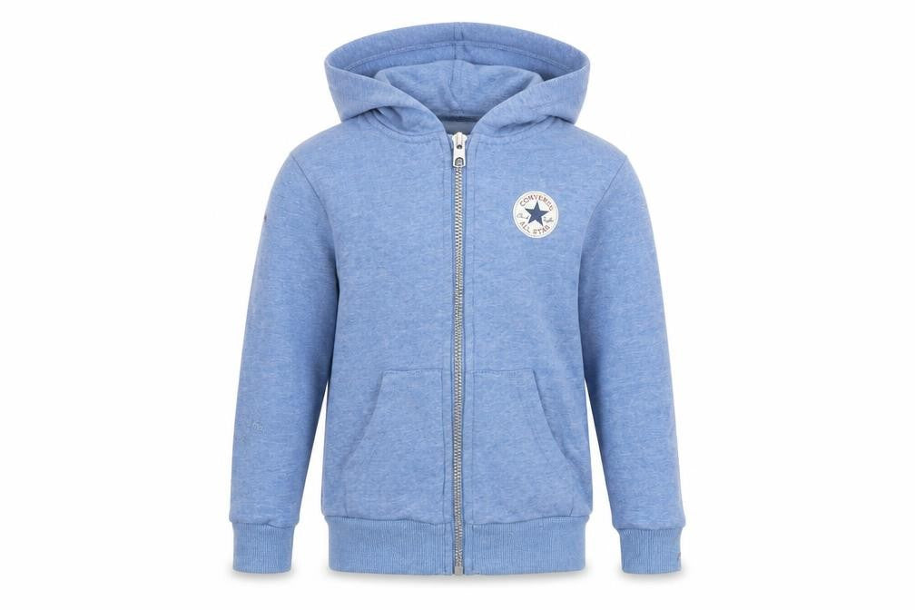 Front view of Converse boys’ blue hooded zip top 4 years casually cool