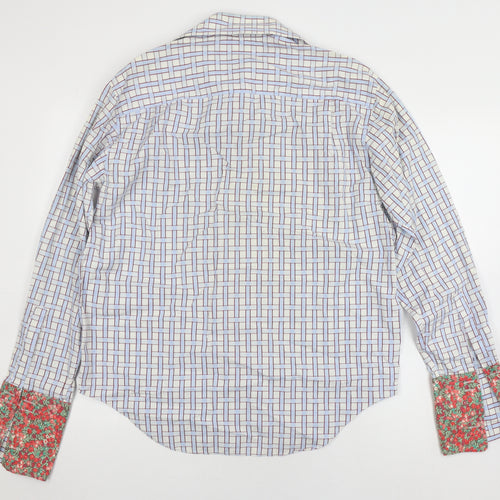 Men's Multicoloured Checked Cotton Shirt - Size L