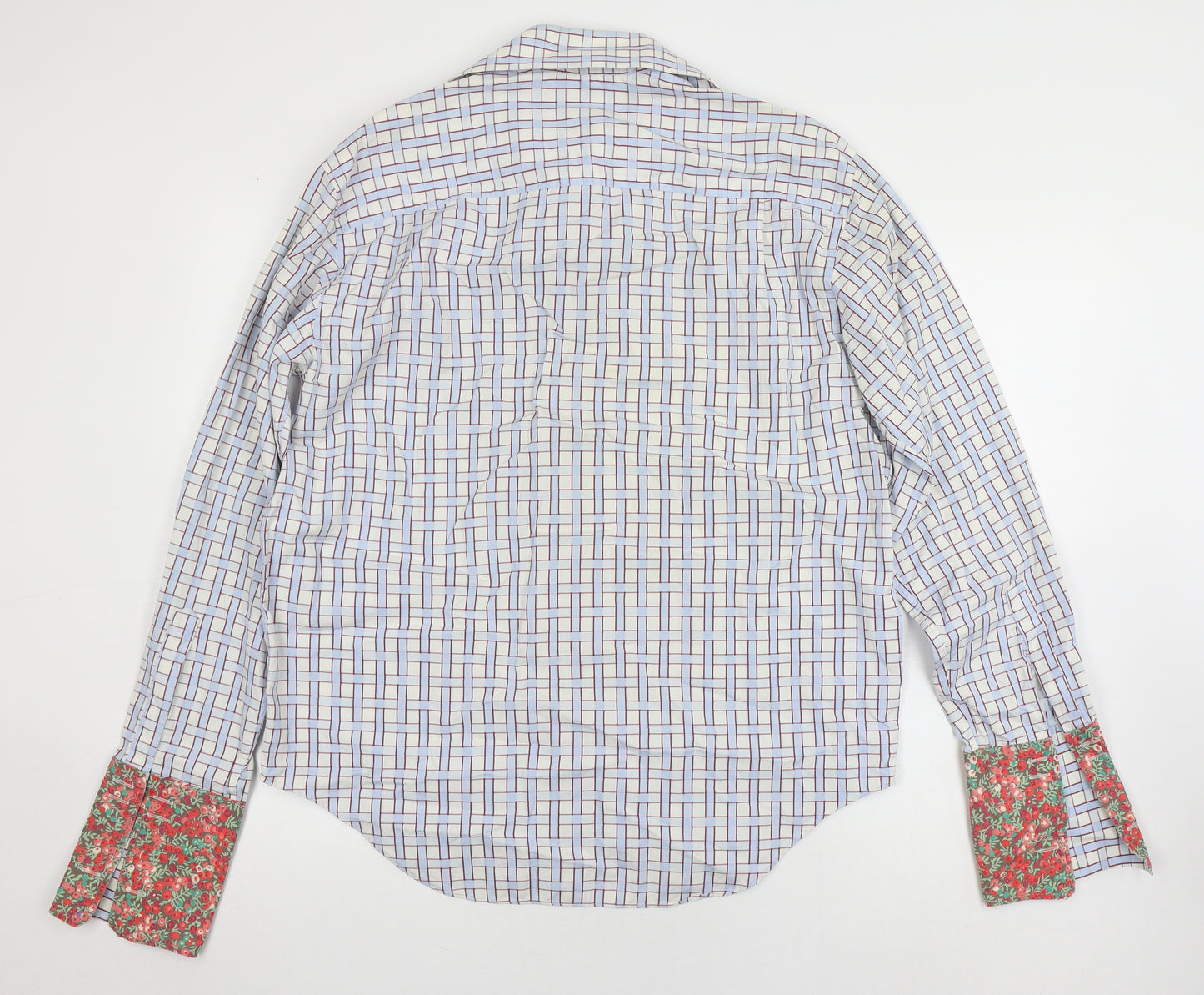 Men's Multicoloured Checked Cotton Shirt - Size L