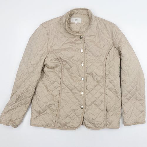 CC Women's Beige Quilted Jacket Size 12