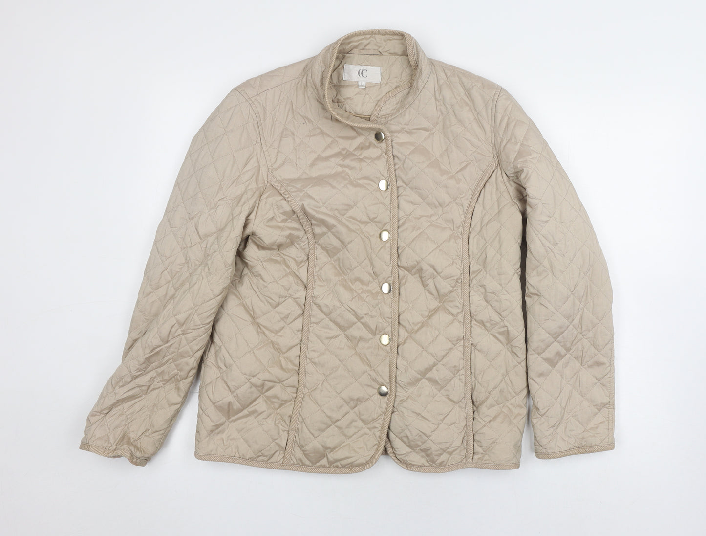 CC Women's Beige Quilted Jacket Size 12