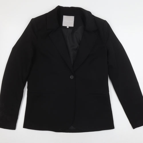 Pieces Women's Black Blazer XS, Single Breasted