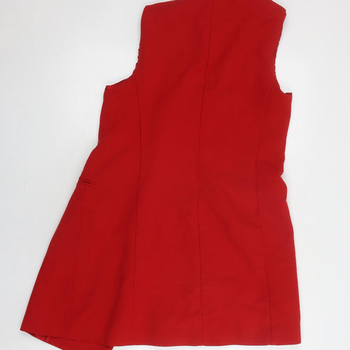 Zara Red Vest Waistcoat Unisex L Button Casual
