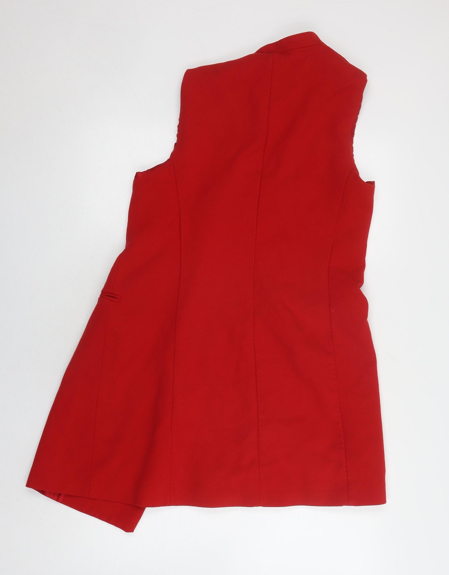 Zara Red Vest Waistcoat Unisex L Button Casual