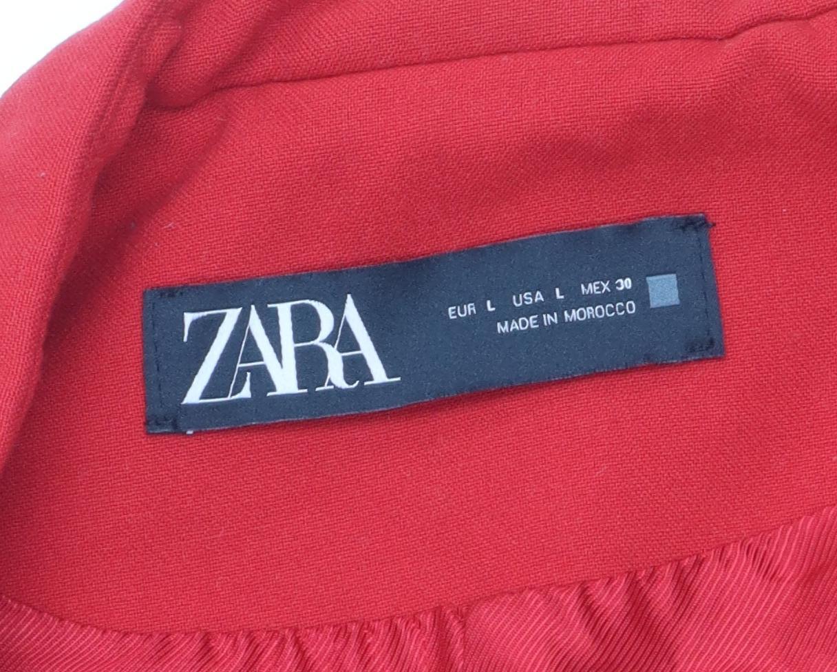 Zara Red Vest Waistcoat Unisex L Button Casual