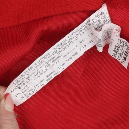 Zara Red Vest Waistcoat Unisex L Button Casual