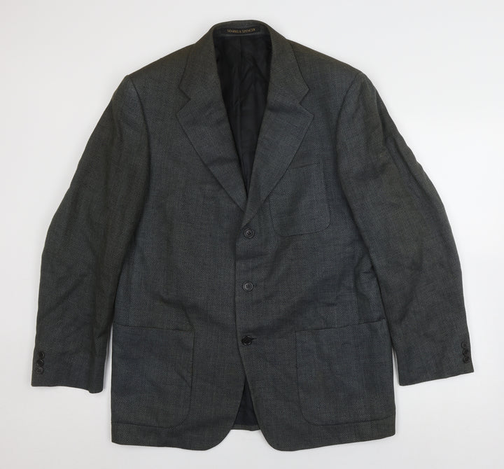 Marks & Spencer Men's Grey Blazer 40R Herringbone