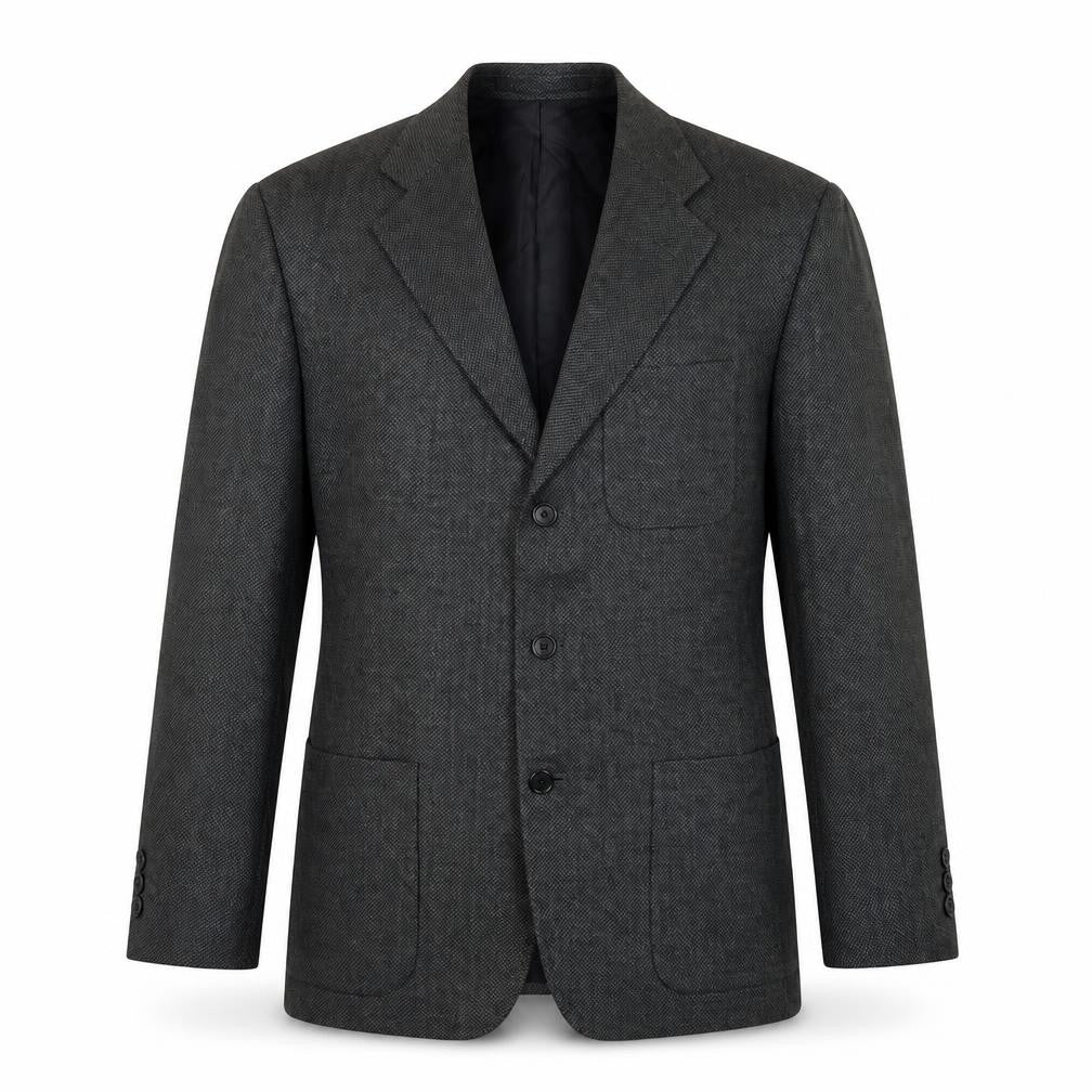 Front view of Marks & Spencer Men's Grey Blazer 40R Herringbone