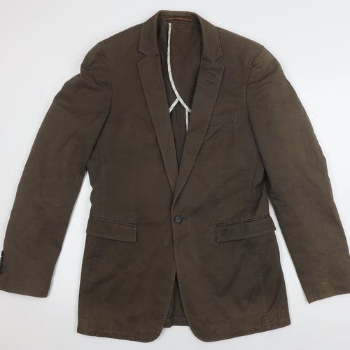 Topman Men's Brown Blazer, Size 36, Single-Breasted