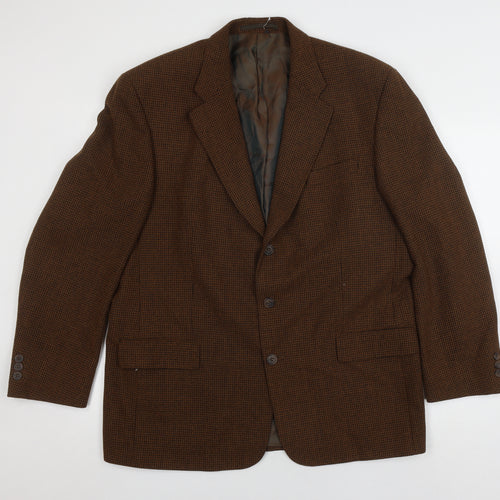 St. Bernard Men's Brown Check Blazer, Size 44 Regular