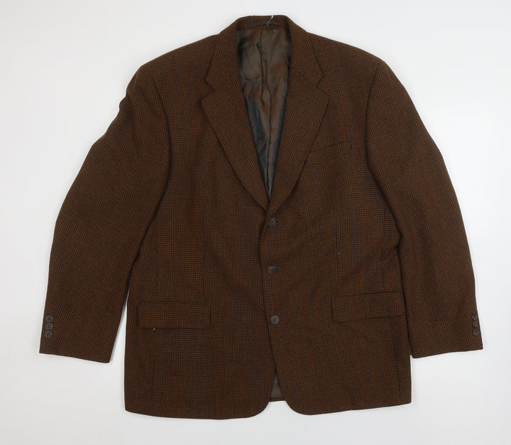St. Bernard Men's Brown Check Blazer, Size 44 Regular