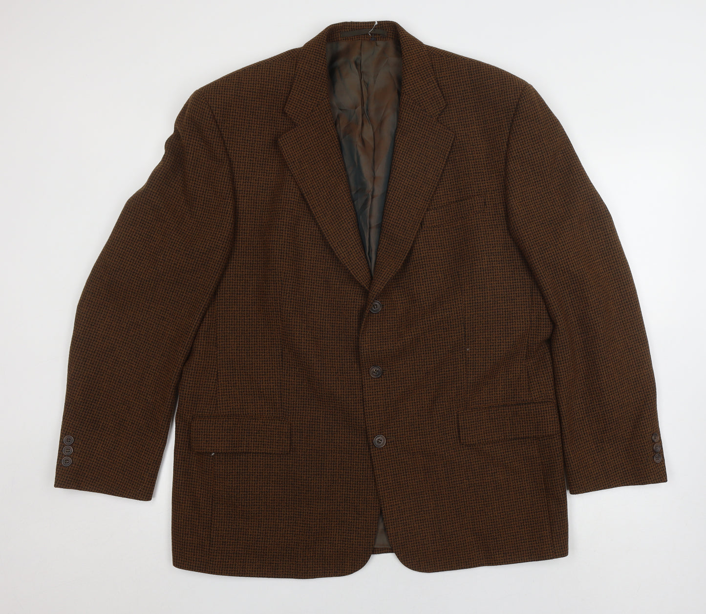 St. Bernard Men's Brown Check Blazer, Size 44 Regular