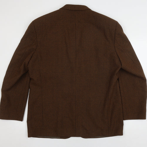 St. Bernard Men's Brown Check Blazer, Size 44 Regular
