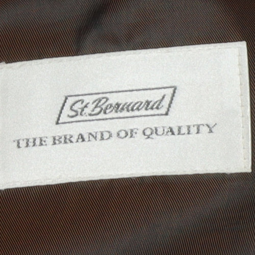 St. Bernard Men's Brown Check Blazer, Size 44 Regular