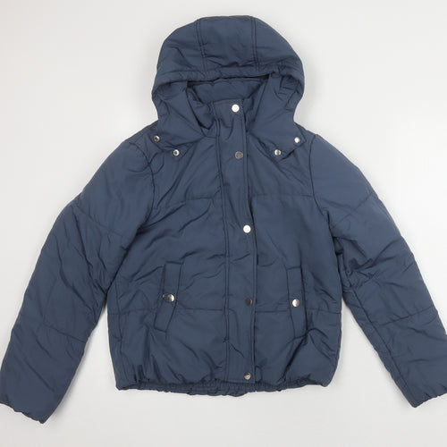Marks and Spencer Women's Blue Puffer Jacket Size 6