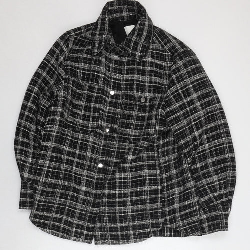 H&M Women's Black Check Tweed Jacket S