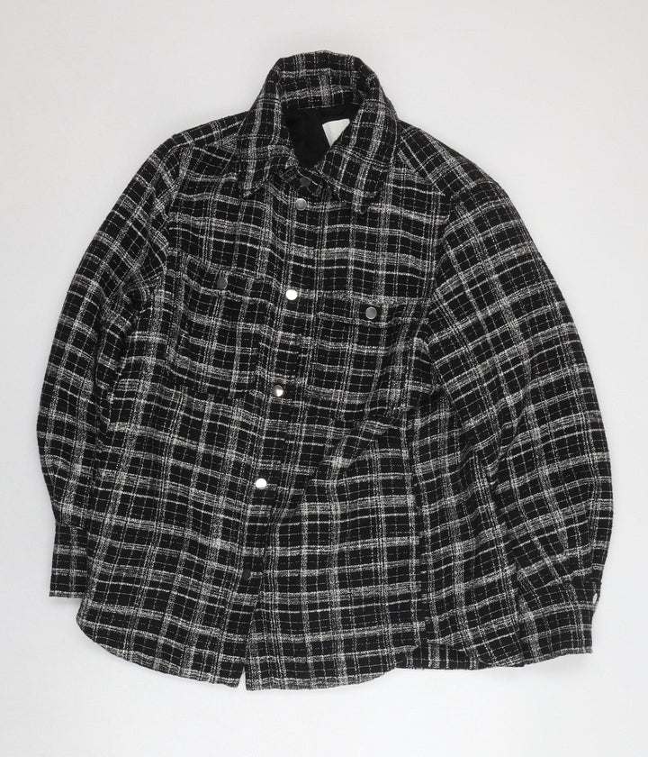 H&M Women's Black Check Tweed Jacket S