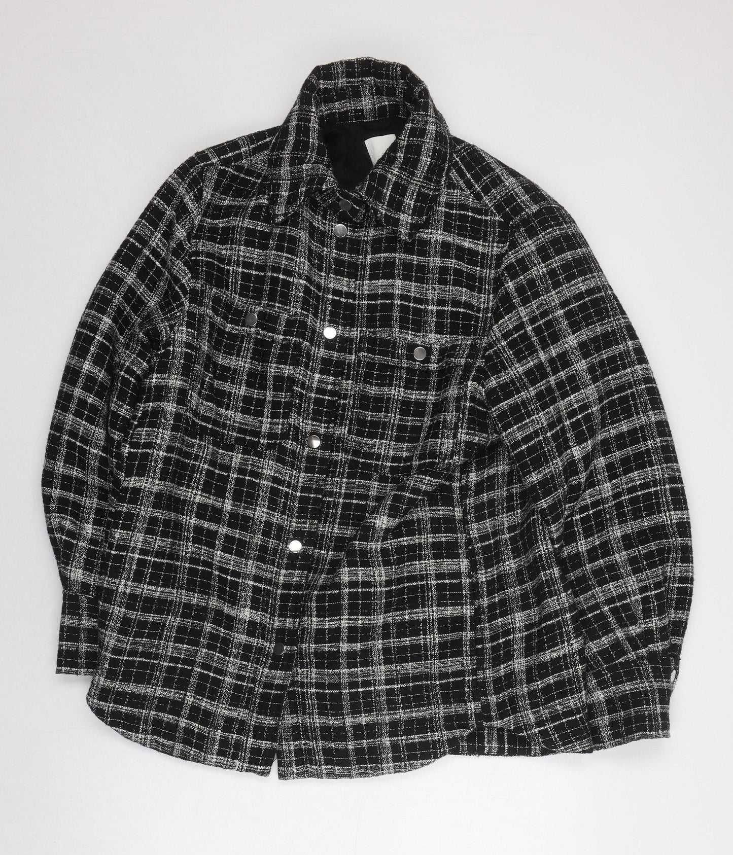 H&M Women's Black Check Tweed Jacket S