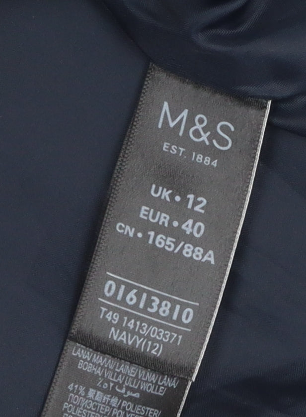 Marks and Spencer Women's Black Pea Coat Size 12