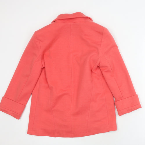 Topshop Women's Pink Blazer Size 8 Regular 3/4 Sleeve
