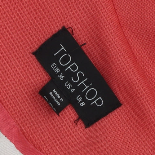 Topshop Women's Pink Blazer Size 8 Regular 3/4 Sleeve