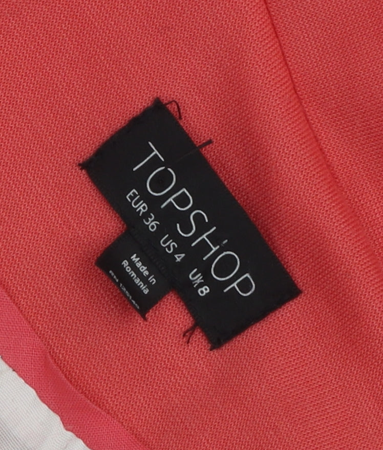 Topshop Women's Pink Blazer Size 8 Regular 3/4 Sleeve