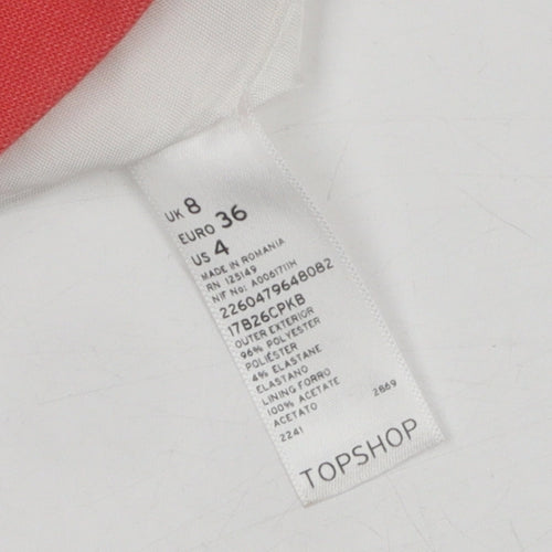 Topshop Women's Pink Blazer Size 8 Regular 3/4 Sleeve