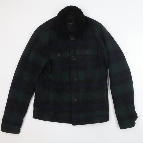 Next Men's Green Plaid Lined Jacket Size S