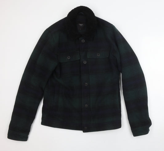 Next Men's Green Plaid Lined Jacket Size S