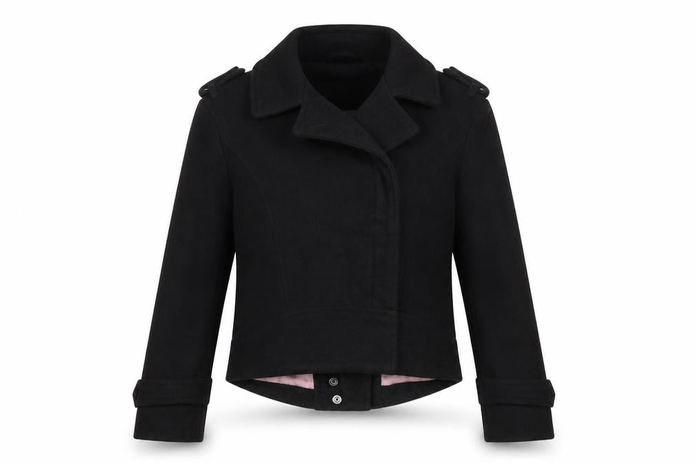 Front view of River Island Women's Black Motorcycle Jacket, size 10
