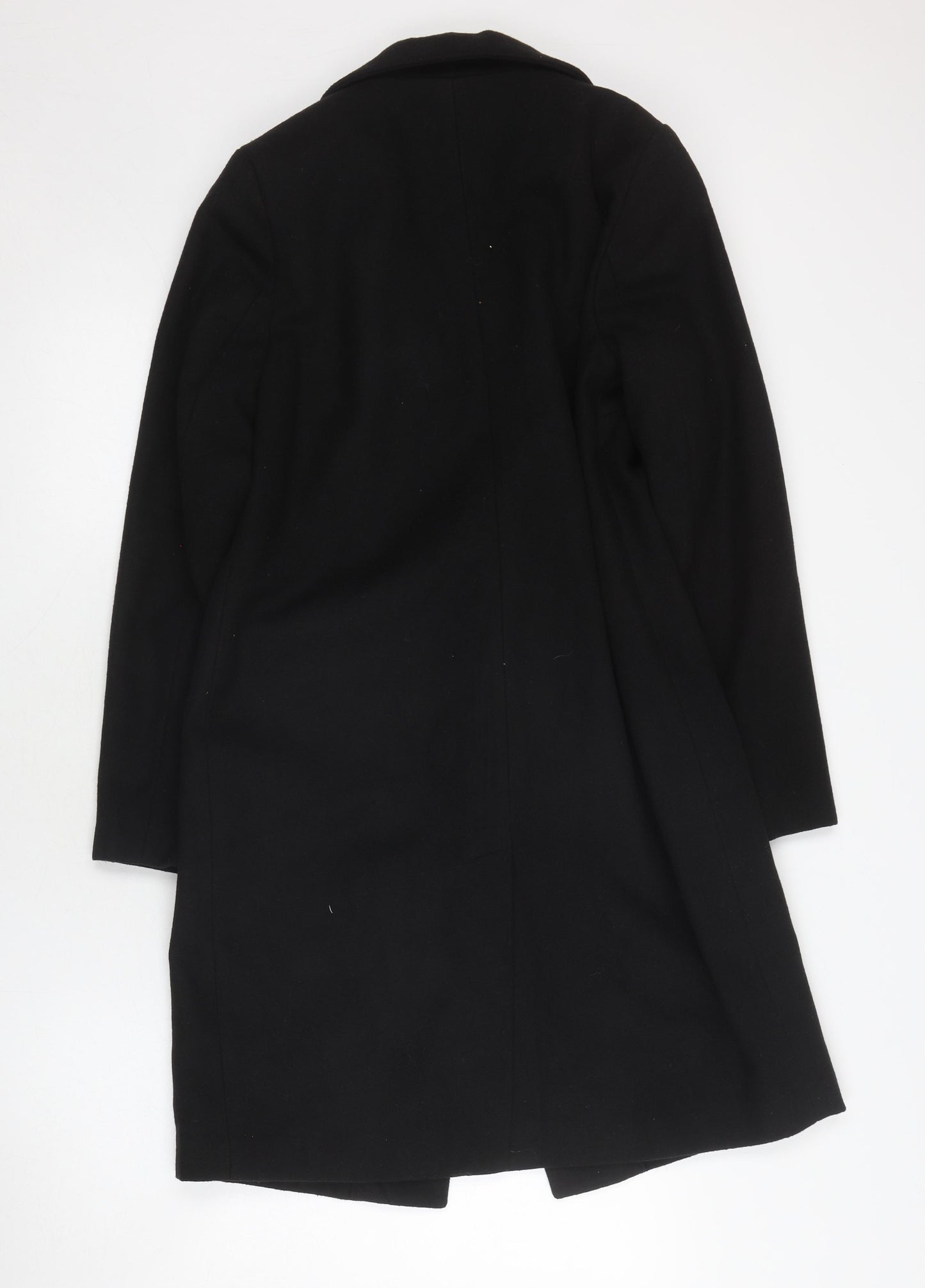 New Look Women's Black Long Overcoat, Size 10