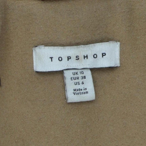 Topshop Women's Beige Long Overcoat Size 10