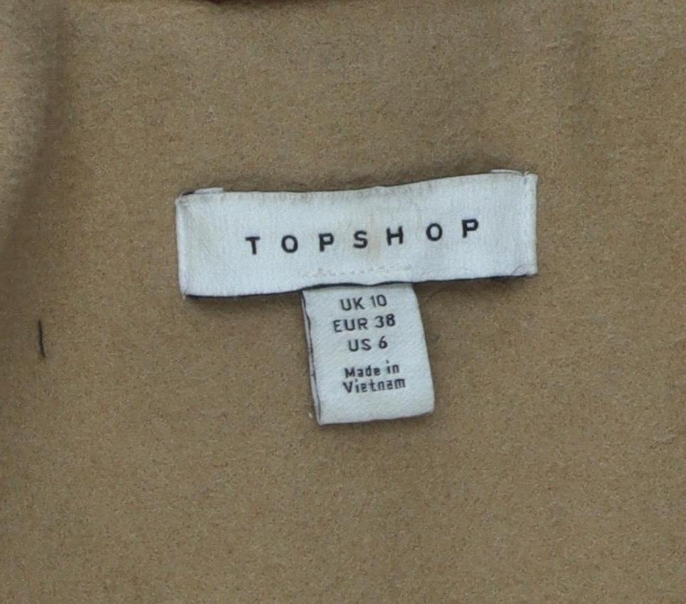 Topshop Women's Beige Long Overcoat Size 10