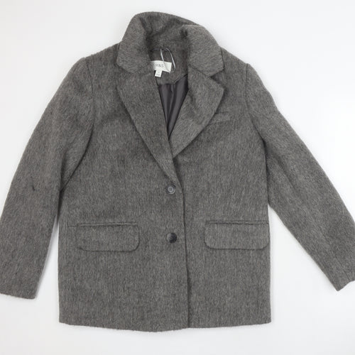 Marks and Spencer Grey Women's Coat, Size 10, Classic Style