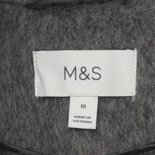 Marks and Spencer Grey Women's Coat, Size 10, Classic Style