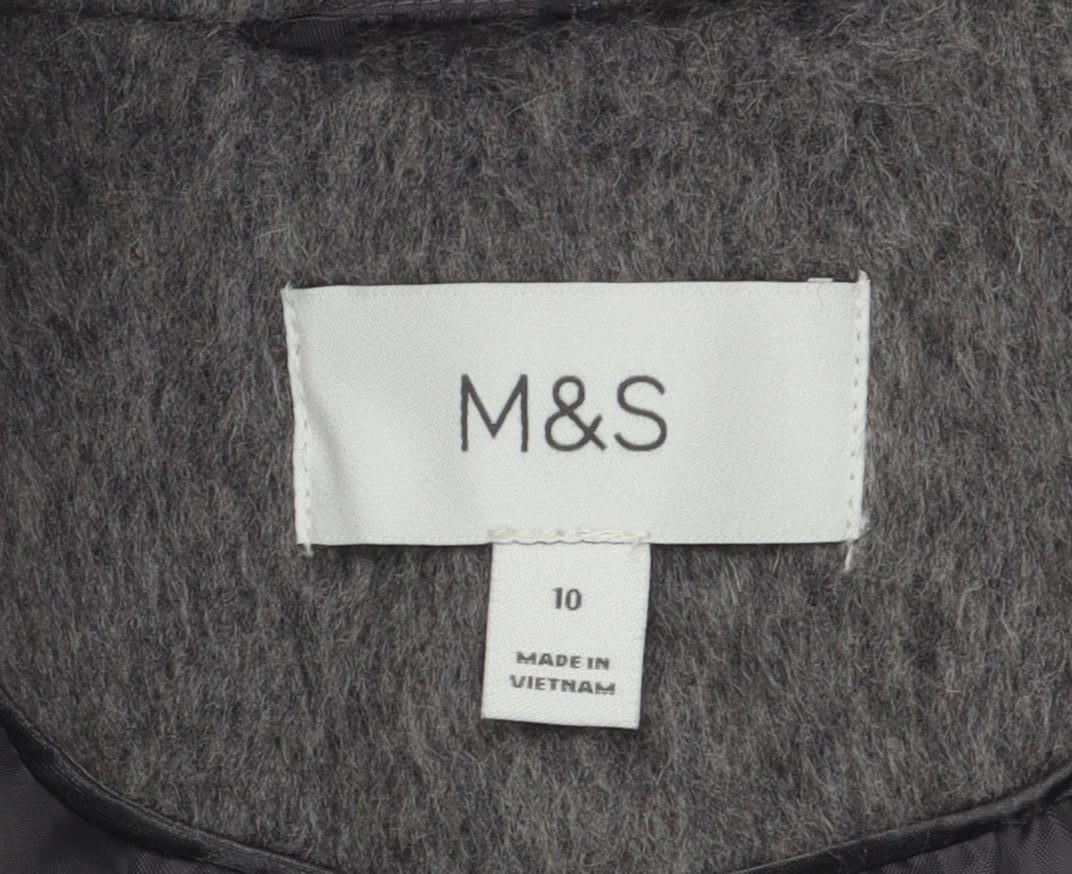 Marks and Spencer Grey Women's Coat, Size 10, Classic Style