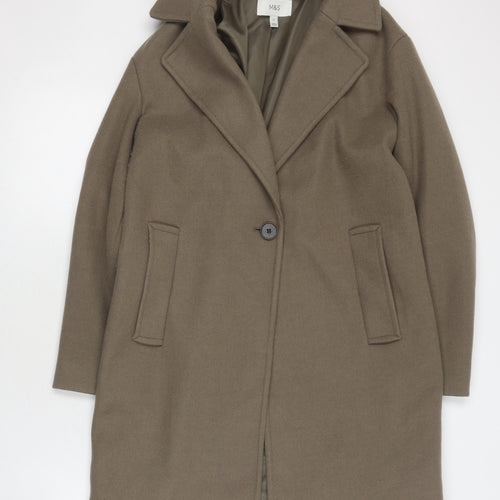 Marks and Spencer Green Women's Overcoat Size 10