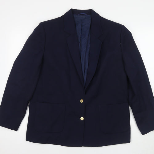Viyella Women's Blue Wool Blazer Size 14
